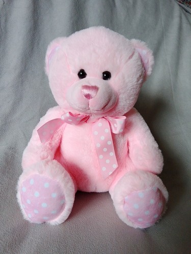 Keel toys pink spotty teddy - pink,