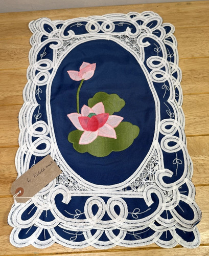 Hand made embroidered table - hand,