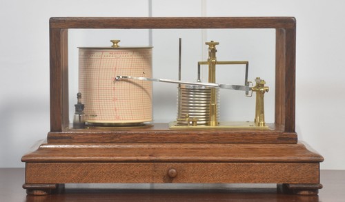 Antique oak barograph - oak, by