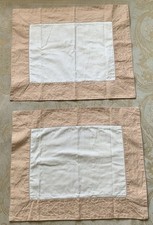 Pair Of Vintage FRETTE Italian Embroidered Effect Decorative Cushion/Pillowcases