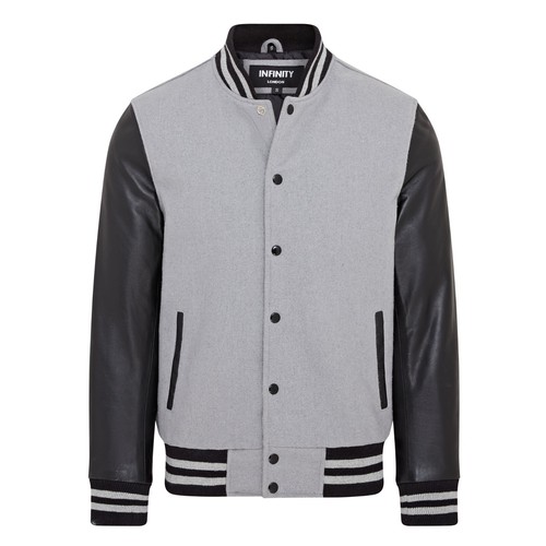 Grey letterman baseball - letterman, wool