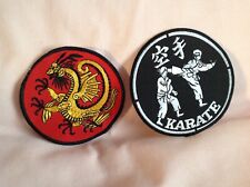 VINTAGE RARE  LATE 1970,s UNUSED OLD SHOP STOCK KARATE X2 SEW ON BADGES.VGC.