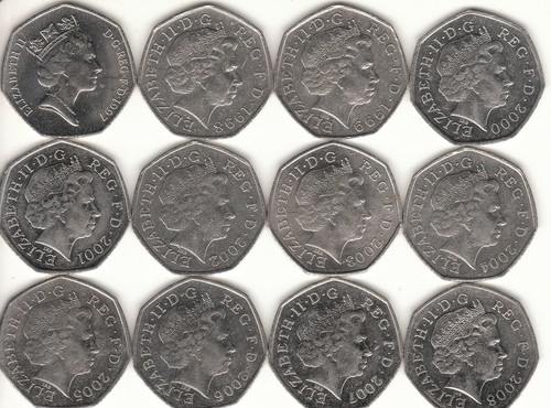 1997 2008 britannia 50p - britannia,