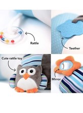 Nuby Tummy Time Pillow, Blue, White & Grey