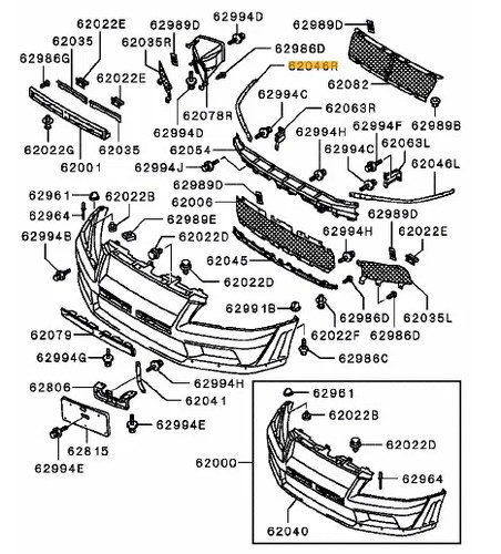 Plate front bumper - , rh