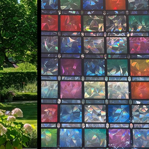 Rainbow frosted window film - rainbow,