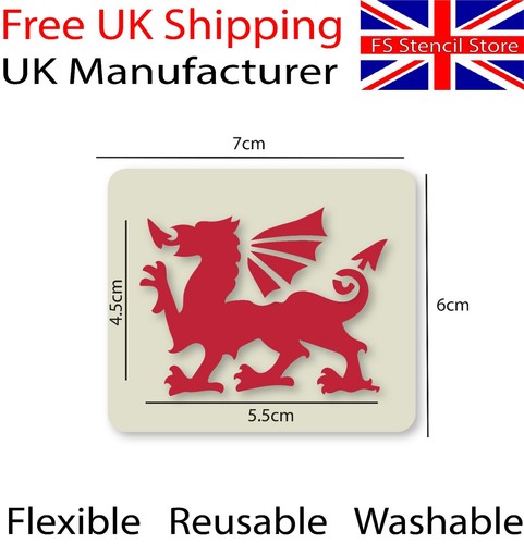 Welsh dragon mylar stencil - welsh,
