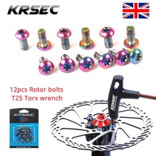 KRSEC MTB/Road Bike Rotor 12PCS Screws Disc Brake Rotor Bolts T25 Torx Wrench UK