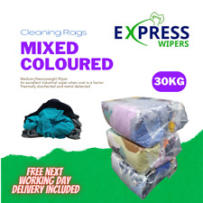3 x 10kg General Mixed Coloured Garage Rags Cotton Wipers Cleaning Cloths