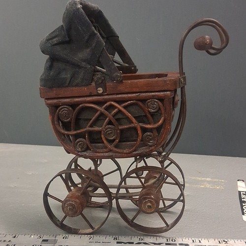 Antique doll pram - pram, victorian