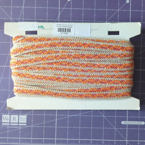 Beige red orange woven - red/orange, tape