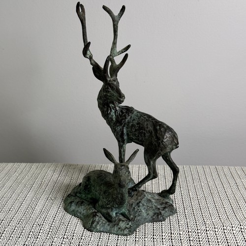 Vintage bronze deer - bronze, stag