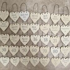 RUSTIC WOODEN SMALL GIFT TAGS 3cm Shabby Chic Vintage Message Mini Sign Plaque