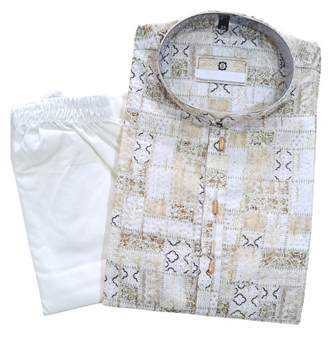 Mens golden off - mens, kurta