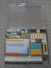 VGC Stationery set- paperclips eraser sharpener notes magnets  22cm x16cm