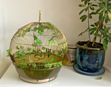 Vintage large globe bird cage - globe,