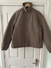 Zara Mens Padded Bomber Jacket Coat Beige Lightweight UK Medium NEW UNWORN 