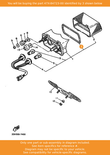 Yamaha gasket tail - tail, lens