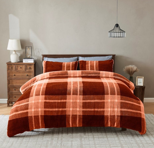 Check duvet quilt cover - check,