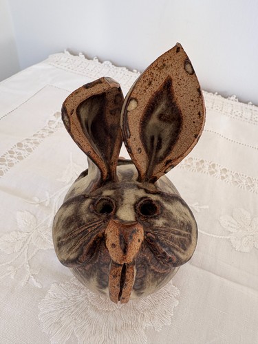 Studio pottery rabbit planter - pottery,