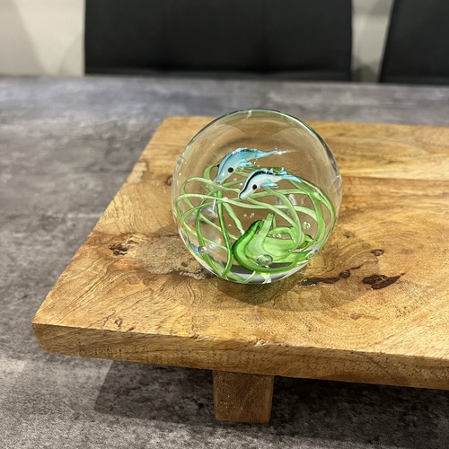 Green glass paperweight - glass,