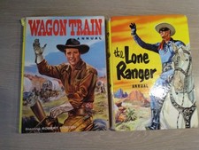 2 Vintage Western Annuals The Lone Ranger And Wagon Train