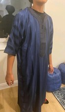 Blue Mens Thobe Blue Moroccan Gandoura Size Medium New Jubba Djellaba