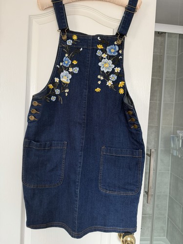 Red herring denim pinafore - herring,
