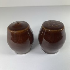Denby - Homestead Brown - Salt & Pepper Pots / Shakers - Stoneware - w Stoppers
