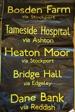 HEATON MOOR Stockport Tameside bus blind destination ORIGINAL vintage 1990s