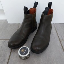 Womens khaki leather chelsea boots sz6.5