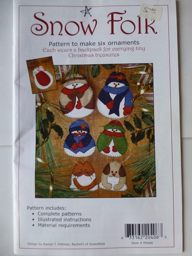 Snow folk felt ornament - felt,