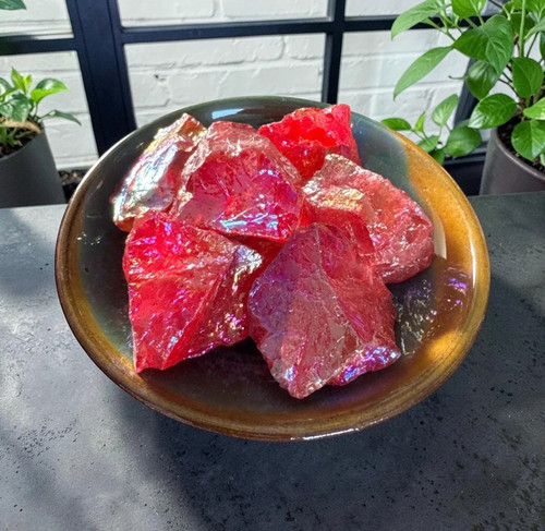 Red aura quartz - quartz, crystal