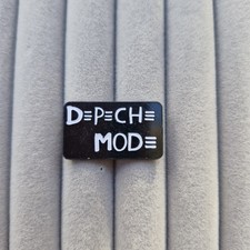 DEPECHE MODE BADGE White On