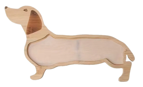 New dachshund shaped wooden - new,
