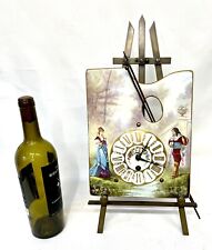 Antique 8-day French Painted Porcelain Artists Palette & Easel Mantel Clock 