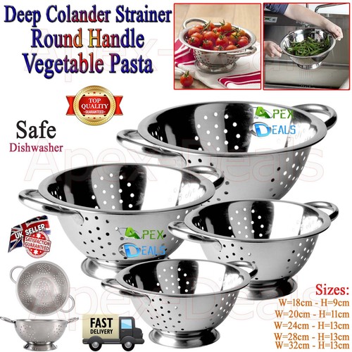 Stainless steel deep colander - stainless,