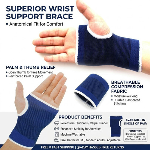 Palm wrist support elastic - 2x,