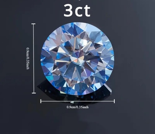 3ct 9cm ice blue moisannite - 3ct,