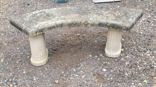 Cast stone garden bench