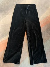Women's JOHN LEWIS Black Velvet Trousers - size 12