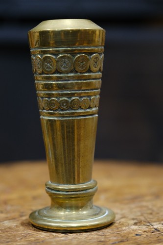 Antique brass trench art vase - brass,