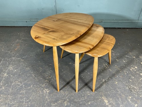 Ercol nest tables - tables, blonde