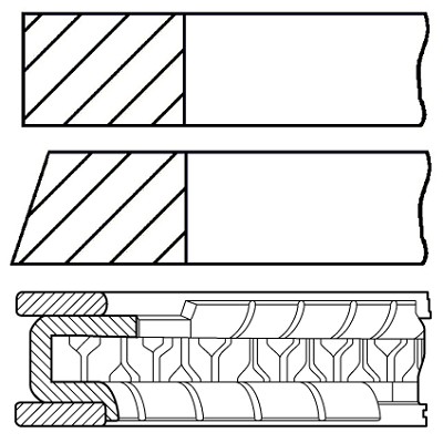 Piston ring kit for - piston,
