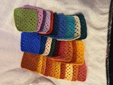 GRANNY SQUARES - 30 Squares Of Mixed Colours