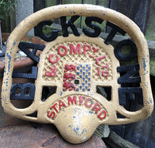 Antique vintage Blackstone's Stamford cast iron tractor seat farm implements