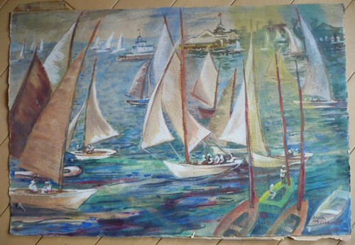 Anna wilson watercolor boats - wilson,,