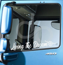 DAF LIVING THE DREAM X2 WINDOW VINYL STICKER DAF XG XF CUSTOMISE TRUCKING TRUCK