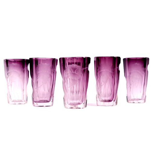 Moser lacquer glasses etched - moser,