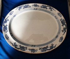 Large Booths Oval Blue/White